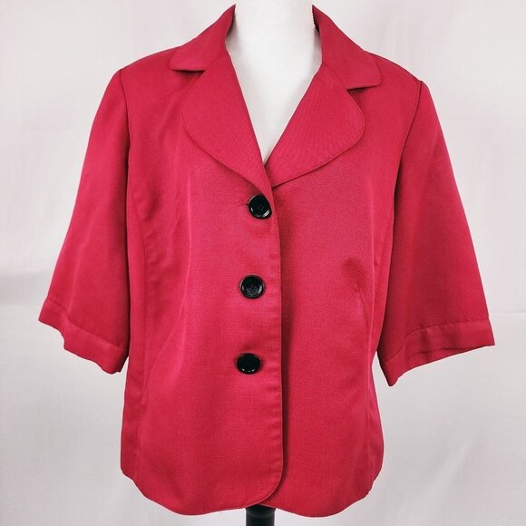 Red Blazer Studio I  3/4 Sleeve - Picture 1 of 4
